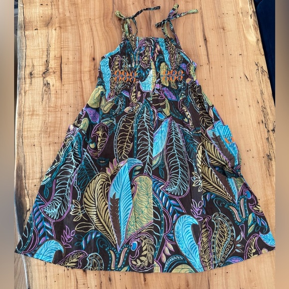 Raj Blue Smocked Sundress Sleeveless Casual - Picture 1 of 3